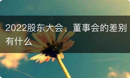 2022股东大会、董事会的差别有什么