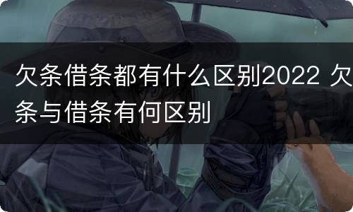 欠条借条都有什么区别2022 欠条与借条有何区别