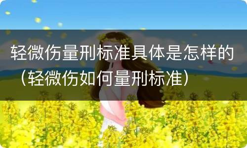 轻微伤量刑标准具体是怎样的（轻微伤如何量刑标准）