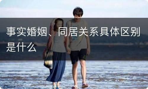 事实婚姻、同居关系具体区别是什么
