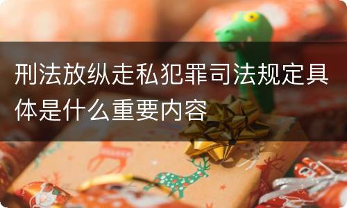 刑法放纵走私犯罪司法规定具体是什么重要内容