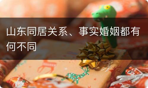 山东同居关系、事实婚姻都有何不同
