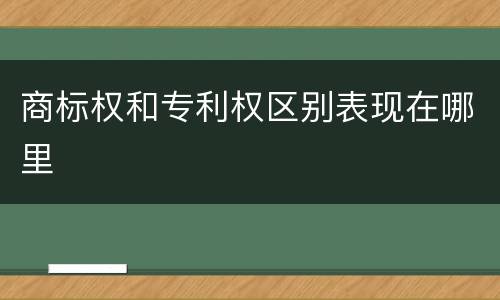 商标权和专利权区别表现在哪里