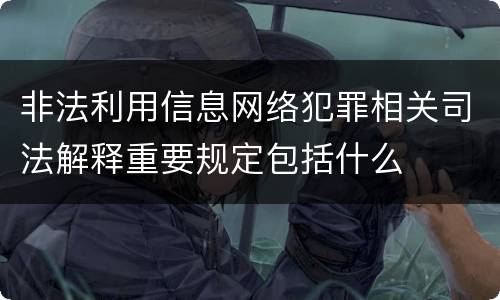 非法利用信息网络犯罪相关司法解释重要规定包括什么