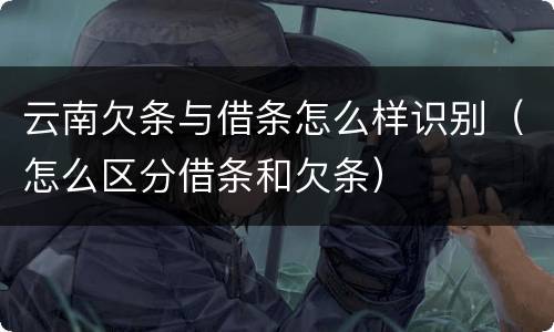 云南欠条与借条怎么样识别（怎么区分借条和欠条）