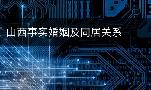 山西事实婚姻及同居关系