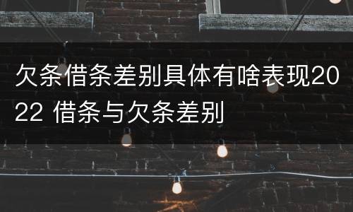 欠条借条差别具体有啥表现2022 借条与欠条差别