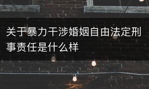 关于暴力干涉婚姻自由法定刑事责任是什么样