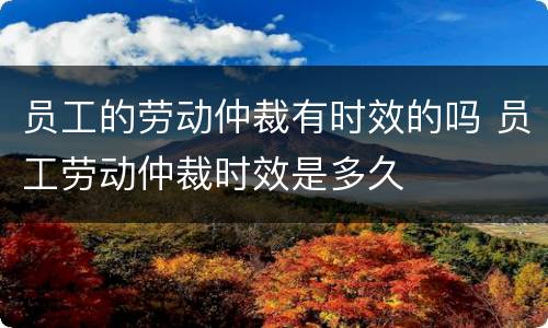 员工的劳动仲裁有时效的吗 员工劳动仲裁时效是多久
