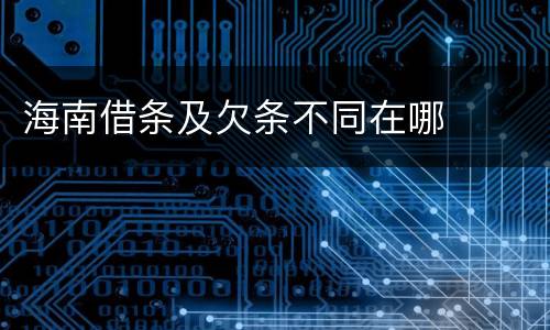 海南借条及欠条不同在哪