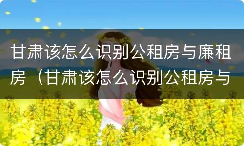 甘肃该怎么识别公租房与廉租房（甘肃该怎么识别公租房与廉租房呢）