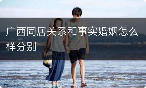 广西同居关系和事实婚姻怎么样分别
