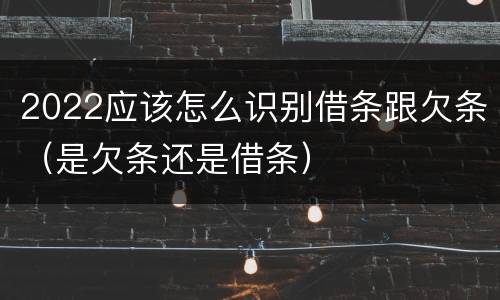 2022应该怎么识别借条跟欠条（是欠条还是借条）