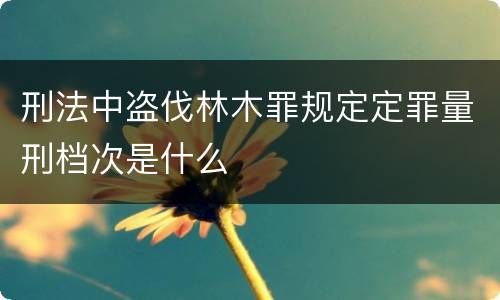 刑法中盗伐林木罪规定定罪量刑档次是什么