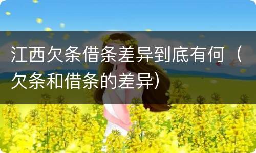江西欠条借条差异到底有何（欠条和借条的差异）
