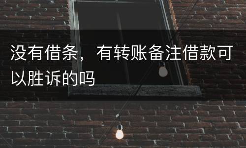 没有借条，有转账备注借款可以胜诉的吗