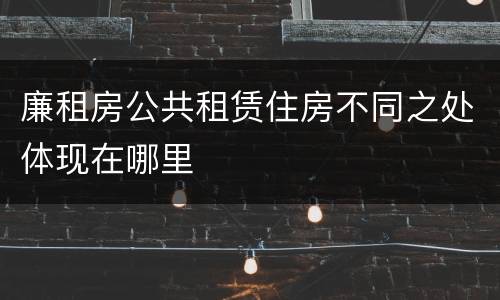 廉租房公共租赁住房不同之处体现在哪里