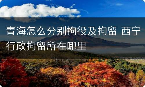 青海怎么分别拘役及拘留 西宁行政拘留所在哪里