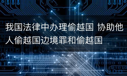 我国法律中办理偷越国 协助他人偷越国边境罪和偷越国
