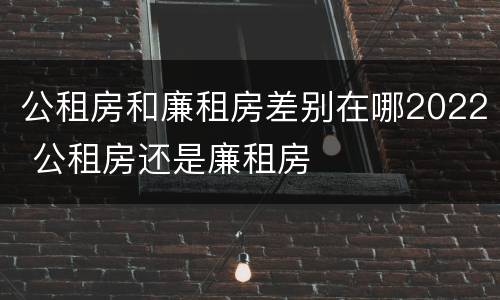 公租房和廉租房差别在哪2022 公租房还是廉租房