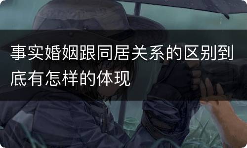 事实婚姻跟同居关系的区别到底有怎样的体现