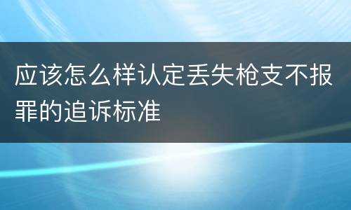 应该怎么样认定丢失枪支不报罪的追诉标准