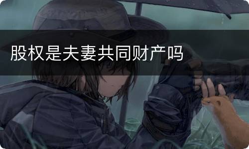 股权是夫妻共同财产吗
