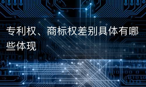 专利权、商标权差别具体有哪些体现