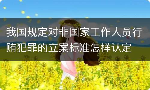 我国规定对非国家工作人员行贿犯罪的立案标准怎样认定