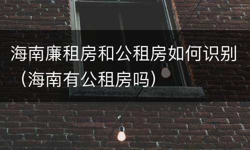 海南廉租房和公租房如何识别（海南有公租房吗）