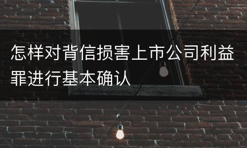 怎样对背信损害上市公司利益罪进行基本确认