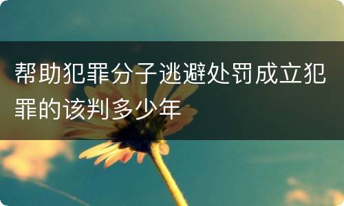 帮助犯罪分子逃避处罚成立犯罪的该判多少年