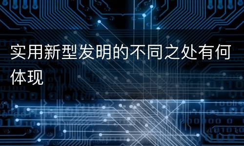 实用新型发明的不同之处有何体现