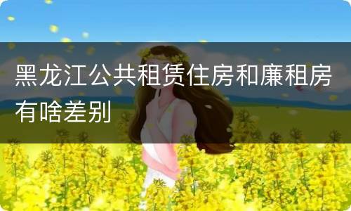 黑龙江公共租赁住房和廉租房有啥差别