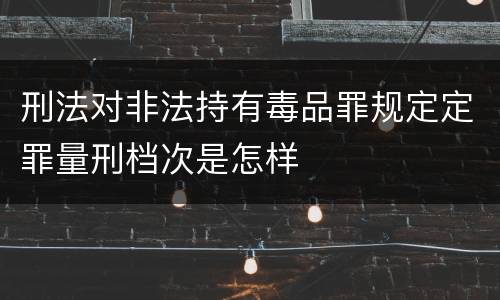 刑法对非法持有毒品罪规定定罪量刑档次是怎样