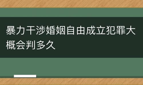 暴力干涉婚姻自由成立犯罪大概会判多久