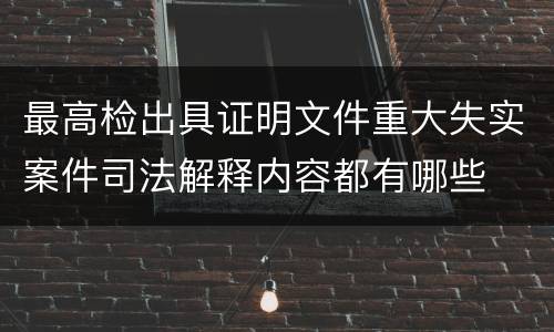 最高检出具证明文件重大失实案件司法解释内容都有哪些