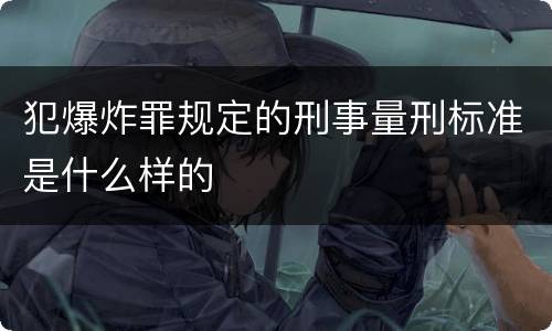 犯爆炸罪规定的刑事量刑标准是什么样的