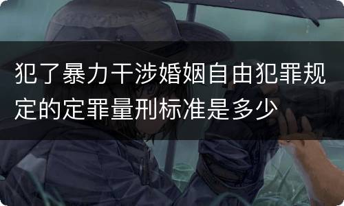 犯了暴力干涉婚姻自由犯罪规定的定罪量刑标准是多少