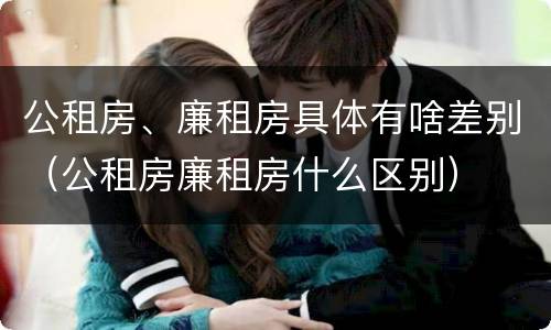 公租房、廉租房具体有啥差别（公租房廉租房什么区别）
