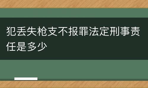 犯丢失枪支不报罪法定刑事责任是多少