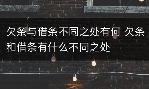 欠条与借条不同之处有何 欠条和借条有什么不同之处