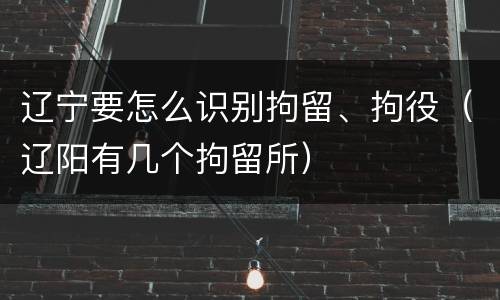 辽宁要怎么识别拘留、拘役（辽阳有几个拘留所）