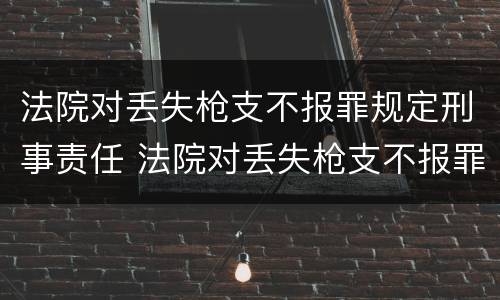 法院对丢失枪支不报罪规定刑事责任 法院对丢失枪支不报罪规定刑事责任的处罚