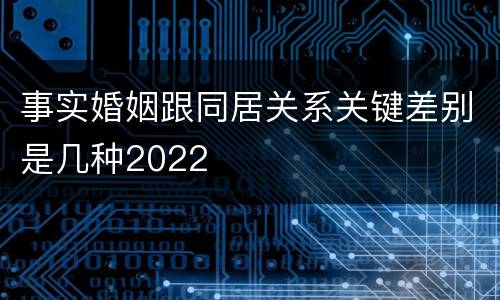 事实婚姻跟同居关系关键差别是几种2022