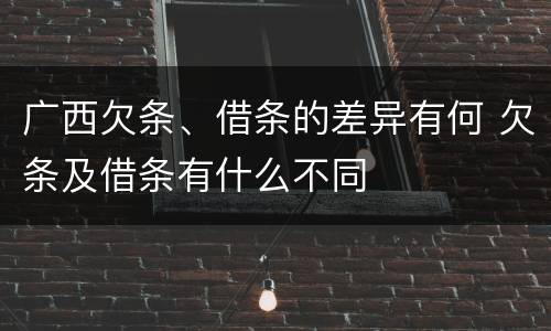 广西欠条、借条的差异有何 欠条及借条有什么不同