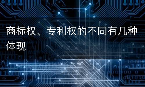 商标权、专利权的不同有几种体现