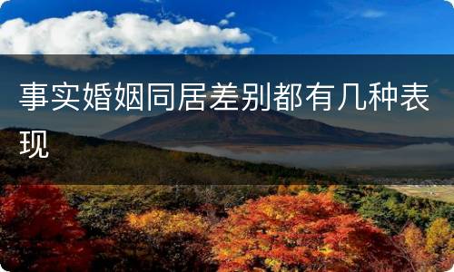 事实婚姻同居差别都有几种表现