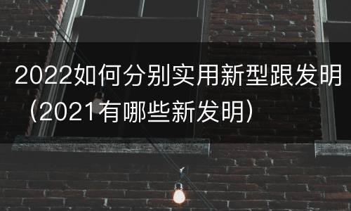 2022如何分别实用新型跟发明（2021有哪些新发明）