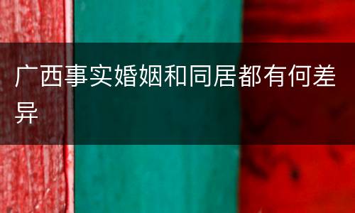 广西事实婚姻和同居都有何差异